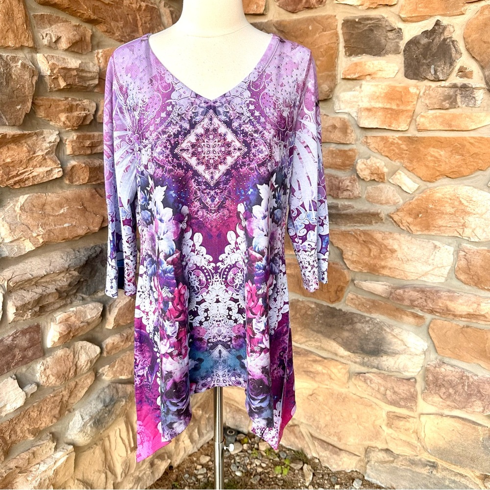Live and Let Live Purple Tunic Top - Picture 7 of 16
